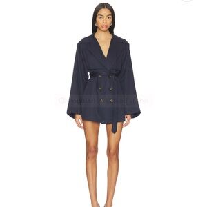 Revolve Navy Mini Trench Jacket